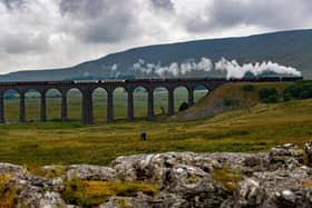 A West Coast Railways 'Dalesman' excursion over Ribblehead Viaduct