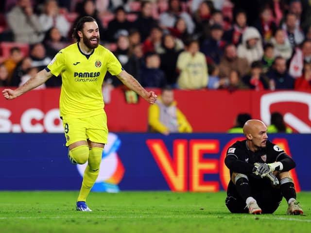 INCOMING: Ben Brereton Diaz celebrates scoring for Villarreal CF against Sevilla FC in La Liga last month. He is now a Sheffield United payer. Picture: Fran Santiago/Getty Images
