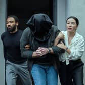 Donald Glover as John Smith and Maya Erskine as Jane Smith in Mr & Mrs Smith. Picture: Amazon/MGM Studios. All Rights Reserved.