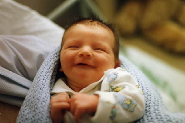 A photograph of Cory McLeod from Starbeck when born one of the 7,500 images taken of him by his father Ian 