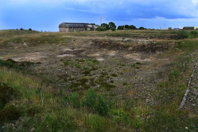 The derelict water treatment works at Thornton Moor Reservoir, near Bradford, are for sale