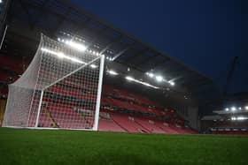 LIVERPOOL, ENGLAND - NOVEMBER 01: General view inside the stadium prior to the UEFA Champions League group A match between Liverpool FC and SSC Napoli at Anfield on November 01, 2022 in Liverpool, England. (Photo by Michael Regan/Getty Images)