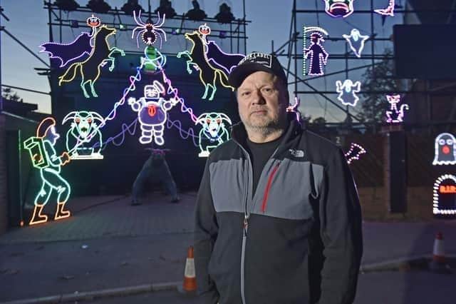 Stephen Audsley has become well known in Gildersome, Leeds, for his amazing Halloween and Christmas displays which are visited by thousands of residents each year.
