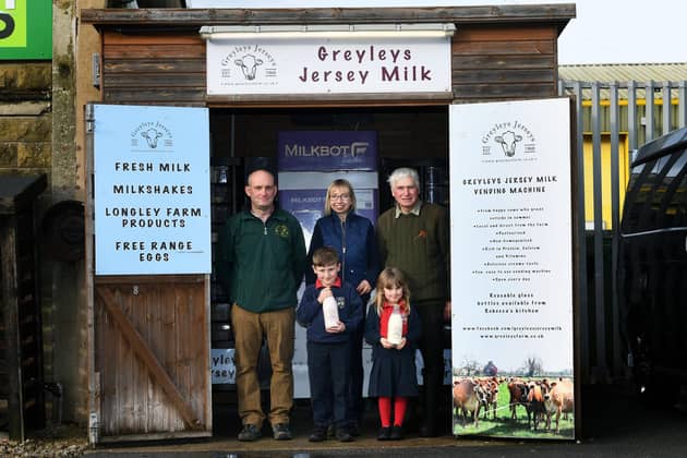 Helen Stanier at Grey Leys Farm, Elvington.Pictured with husband Craig, children Alfred, Hattie and dad David Shaw.