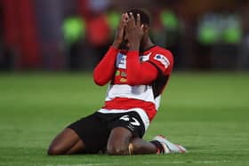 DESPAIR: Doncaster Rovers forward Hakeeb Adelakun reacts to a miss during the League Two play-off semi-final second leg against Crewe Alexandra. His decisive penalty would be saved in the shoot-out