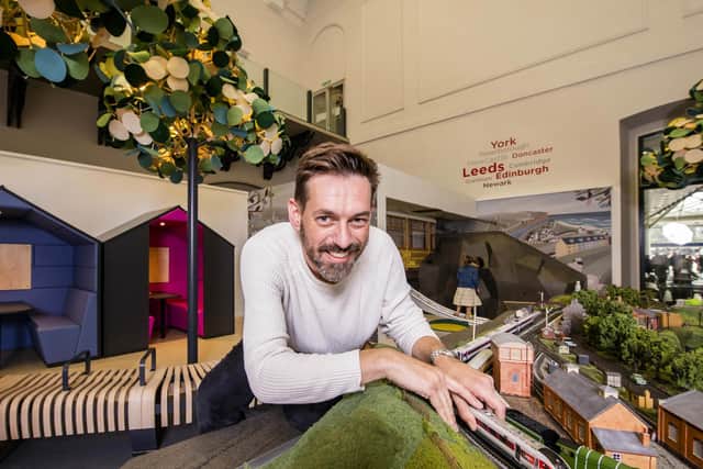 Library image of broadcaster and railway historian Tim Dunn with a Hornby model train set featuring Flying Scotsman and an LNER Azuma train at the new London North Eastern Railway (LNER) Family Lounge at King's Cross Station. Picture: PA