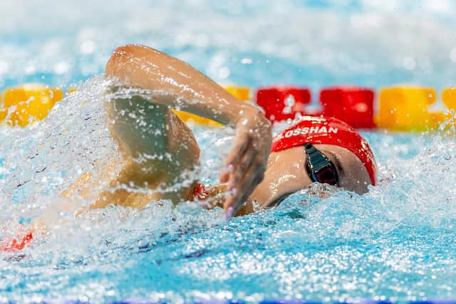 IN AT THE DEEP END: Pontefract's Leah Schlosshan competing in Women's 200m Freestyle on day two in Glasgow. Picture: PA/Team England