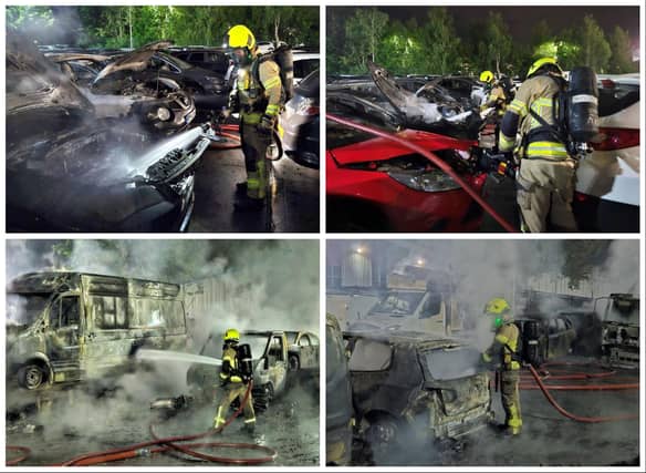 Sheffield car fire photographs