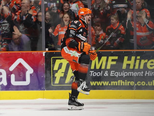 ON THE UP: Cole Shudra continued his scintillating form for Sheffield Steelers with a goal and an assist in Wednesday night's 5-1 win over Manchester Storm in the Challenge Cup semi-final, second leg. Picture: Hayley Roberts/Steelers Media.