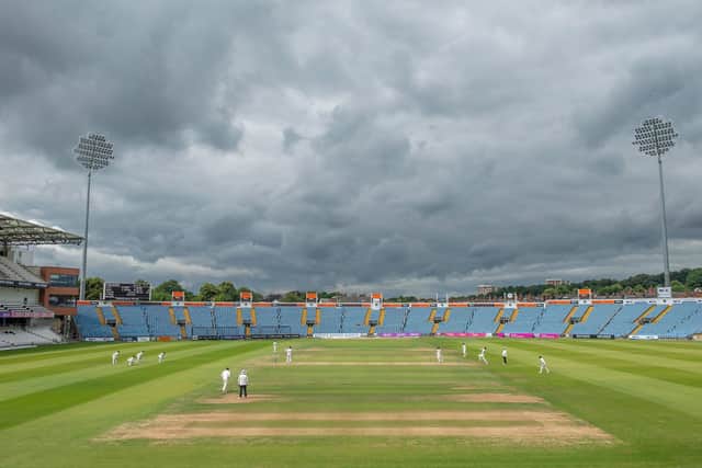 Yorkshire take on Gloucestershire beneath leaden skies in Leeds. Picture by Allan McKenzie/SWpix.com