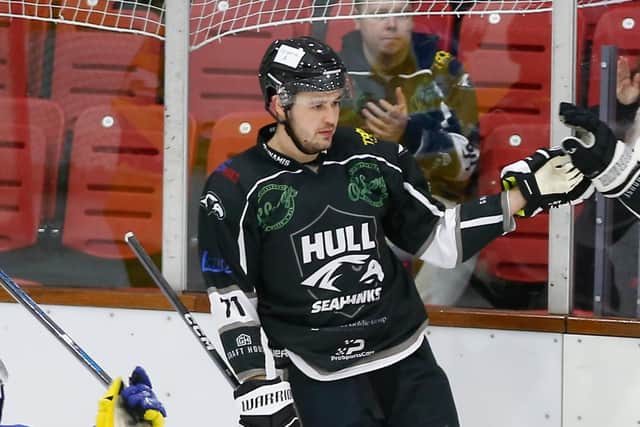 GOOD SHOWING: Emil Svec scored three goals at the weekend but it couldn't prevent defeat to NIHL National rivals Basingstoke Bison and Raiders IHC. Picture courtesy of Steve Pollitt/Seahawks Media