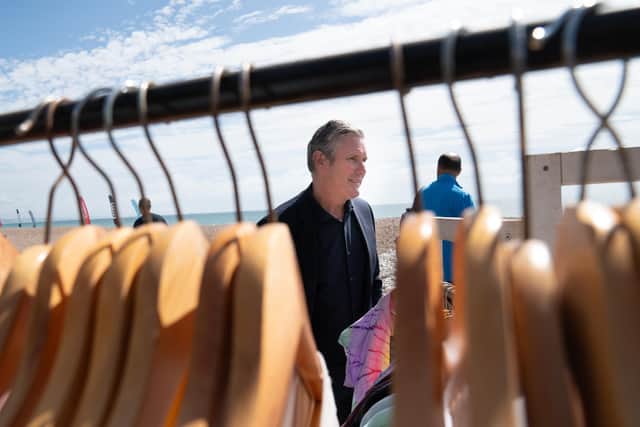 Labour leader Sir Keir Starmer pictured during a visit to Worthing in West Sussex. PIC: Stefan Rousseau/PA Wire