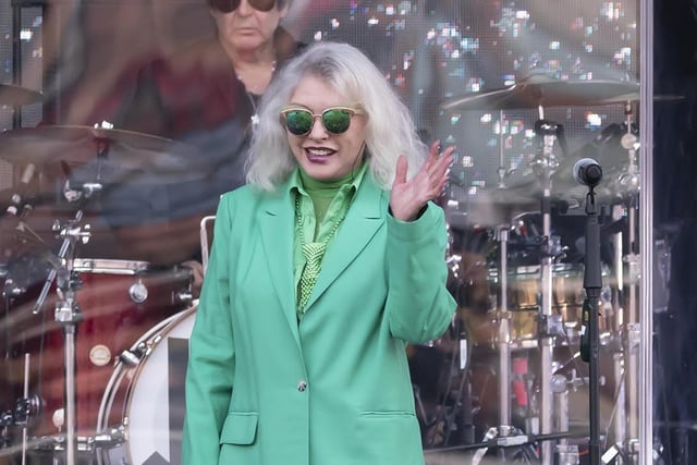 Debbie Harry looked impressive at 77-years-old as she wore an all green suit.