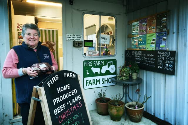 Angela Battye in the farm shop. Picture Jonathan Gawthorpe