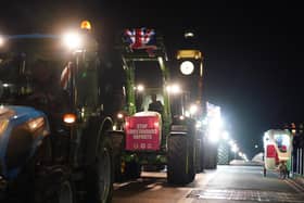Farmers take part in a tractor "go-slow" in, central London, to raise awareness of the difficulties for the British farming industry which are putting food security at risk. PIC: Jordan Pettitt/PA Wire