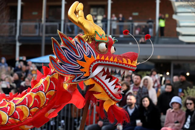 Dragon Dance for Chinese New Year pictured taking place at Gunwharf Quays in Portsmouth. Picture: Sam Stephenson.