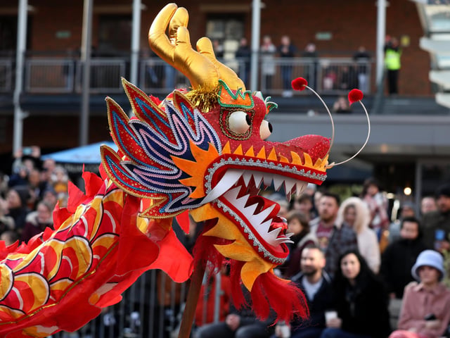 Dragon Dance for Chinese New Year pictured taking place at Gunwharf Quays in Portsmouth. Picture: Sam Stephenson.