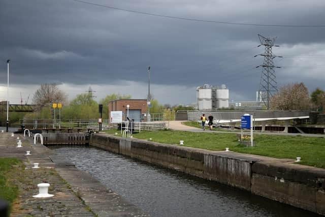 Police received a concern for safety report regarding a male in the canal by Thwaite Lane. Image: William Lailey / SWNS