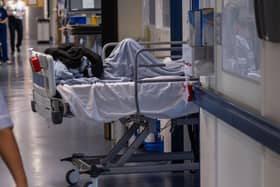 A patient bed on an NHS hospital ward in England. PIC: PA/PA Wire