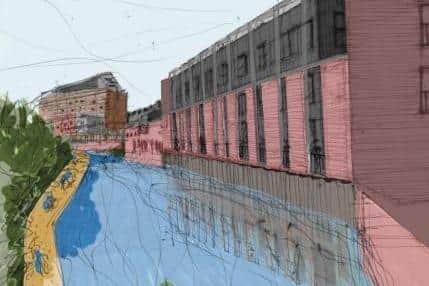 Attercliffe Waterside artist's impression views from the canal side 