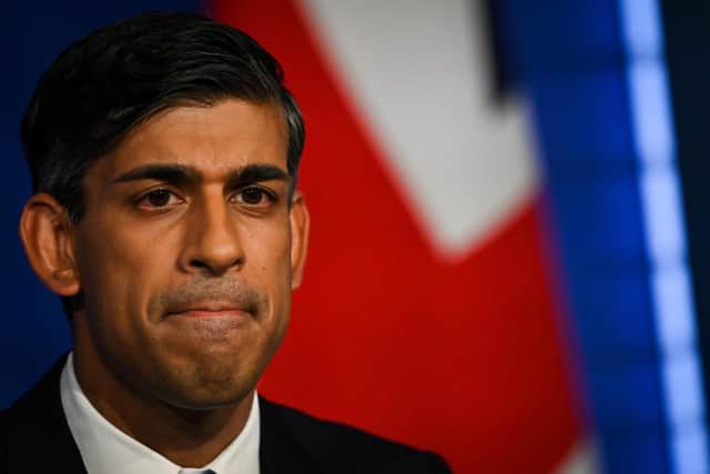 Prime Minister Rishi Sunak delivers a speech on the plans for net-zero commitments in the briefing room at 10 Downing Street, London. Picture: Justin Tallis/PA Wire