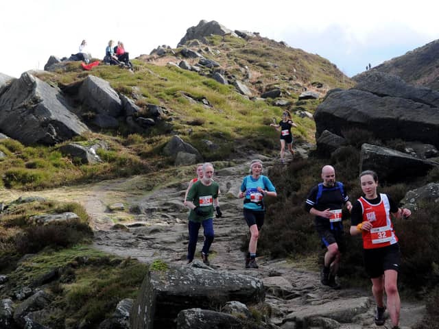 Runners were faced with a variety of challenges along the way including climbing steep hills.
