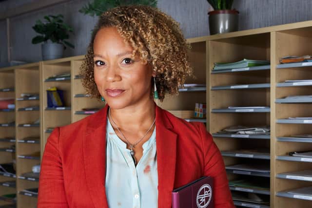 ANGELA GRIFFIN as Kim Campbell in Waterloo Road 
Picture BBC/Wall To Wall/Rope Ladder Fiction/Helen Williams