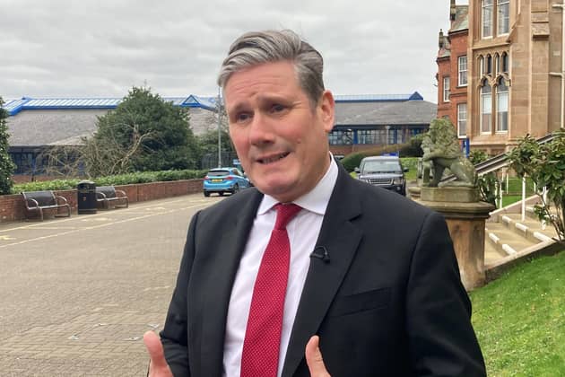 Labour leader Sir Keir Starmer speaks to the media as he reacts to criticism of his appointment of Sue Gray. PIC: Rebecca Black/PA Wire