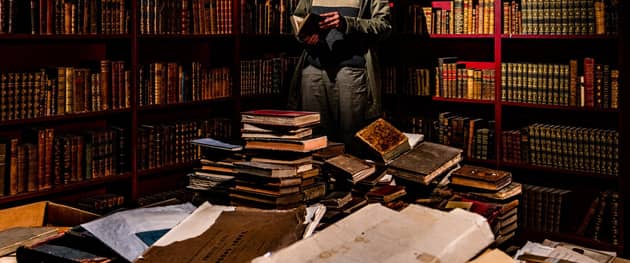 Richard Axe keeps 120,000 rare books in the old Aysgarth youth hostel