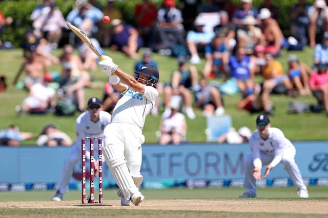 Neil Wagner, the new Yorkshire signing, attacks in vain for New Zealand as England romp to a comfortable win in the first Test match. Photo by Phil Walter/Getty Images.
