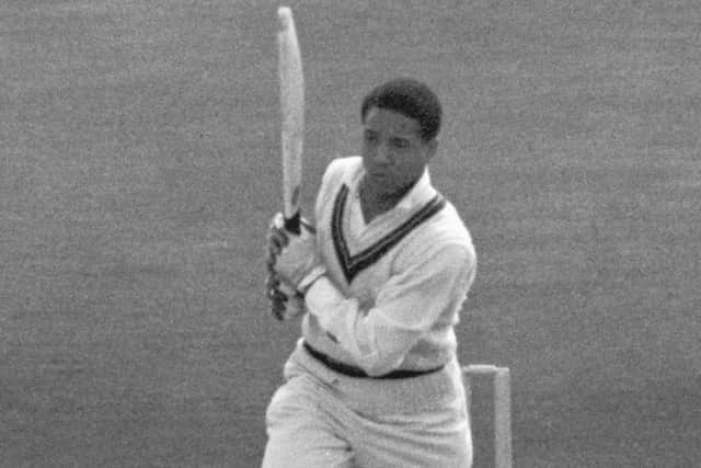 Garry Sobers as a young man pictured during the Oval Test match of 1957. Photo by Central Press/Hulton Archive/Getty Images.