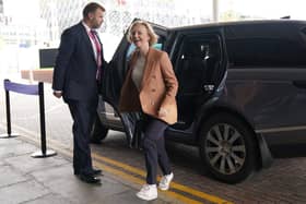 Prime Minister Liz Truss arriving at the Hyatt hotel in Birmingham during day three of the Conservative Party annual conference at the International Convention Centre in Birmingham. Picture date: Tuesday October 4, 2022.