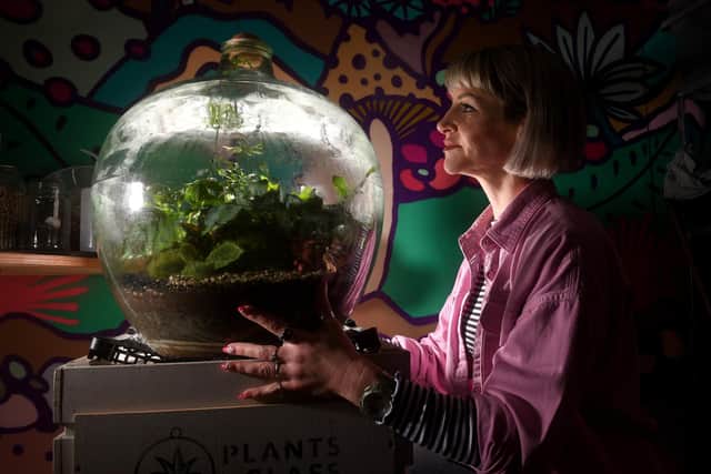 Stef Haldenby  is one of the leading creators of terrariums in the UK. Picture taken by Yorkshire Post Photographer Simon Hulme