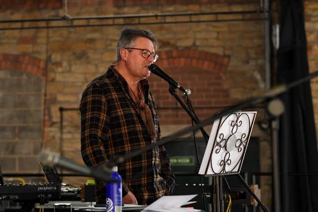Poet Laureate Simon Armitage rehearsing at Elsecar Heritage Centre, Barnsley. (Pic credit: Simon Hulme)