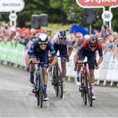 The Tour of Britain last visited Helmsley in 2022 when Tom Pidcock (right, Team Ineos) was beaten in a sprint for the line on stage 4. (Picture: Bruce Rollinson)
