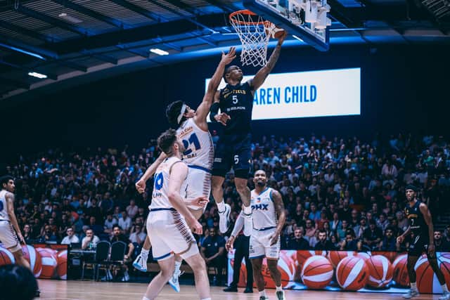 Jalon Pipkins scores a lay-up as Sheffield Sharks fell to Cheshire Phoenix (Picture: Adam Bates)