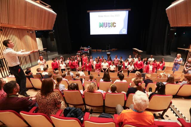 Children taking part in the celebration of music with the Richard Shephard Music Foundation. Image: Duncan Lomax, Ravage Productions