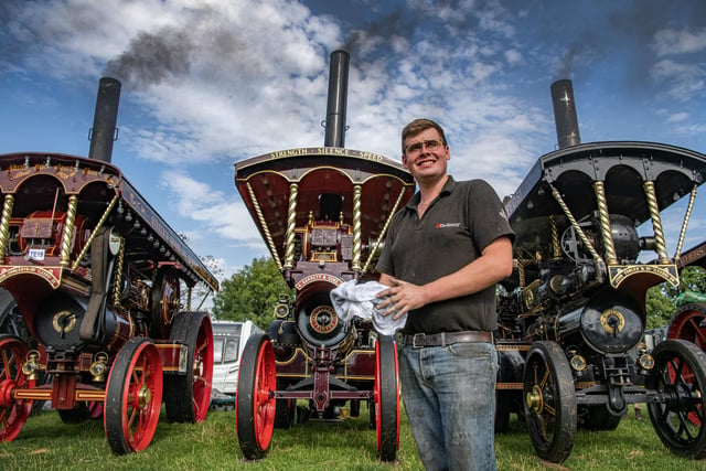 James Ragsdale with his engine at Hunton Steam Gathering.