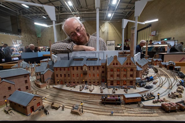 Peter Goss and his Copper Wort 00 circular railway with scenes of the industrial railwys and brewing processes that took place in Burton on Trent.