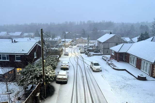 Snowy conditions during a storm earlier this year. PIC: Claire Hayhurst/PA Wire