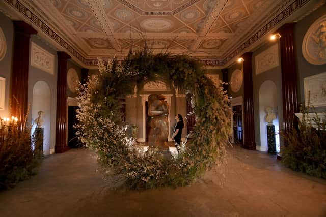 Long Live the Christmas Tree exhibition at Harewood House Sophie Barraclough is pictured with the tree called Luna by Swallows and Damsons. Picture by Simon Hulme 10th November 2022










