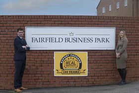 Pictured: (Left) Joseph Green and Alex Sewell (right) of Fairbank Investments Ltd who have sold the Fairfield Business Park in Penistone to Neal Brothers.