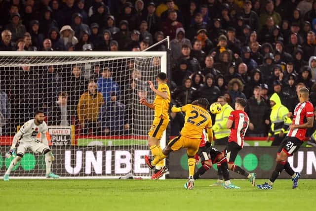 CRUSHING BLOW: Jean-Ricner Bellegarde looked to have earnt Wolverhampton Wanderers a point with his 89th-minute equaliser