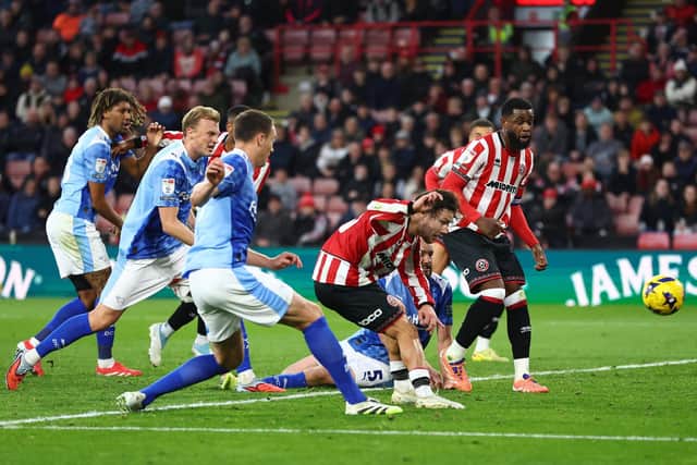 GOAL: Callum O'Hare scores for Sheffield United (Image: Simon Bellis / Sportimage)
