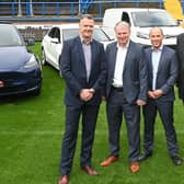 Rhinos commercial director Rob Oates, chief executive Gary Hetherington, AMT Auto managing director Neil McGawley and club chairman Paul Caddick after striking a record naming rights deal. (Picture by Leeds Rhinos /Matthew Merrick Photography)