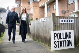Labour leader Sir Keir Starmer and his wife, Victoria arrive at local polling station in north London, last week. PIC: Stefan Rousseau/PA Wire