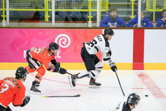 FAMILIAR FACES: Hull Seahawks and Sheffield Steeldogs will come to blows once again at Ice Sheffield on Saturday night. Picture courtesy of Steve Pollitt/Seahawks Media.