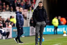 Middlesbrough manager Michael Carrick (right) on the touchline during the recent Sky Bet Championship match against Sunderland at the Riverside Stadium. Photo: Owen Humphreys/PA Wire.