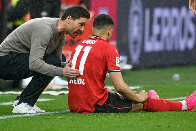 Interest in Bayer Leverkusen playmaker Nadiem Amiri has been well documented. Image: SASCHA SCHUERMANN/AFP via Getty Images