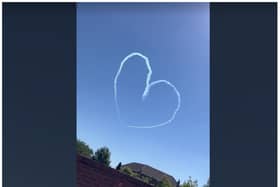 This is the moment aerobatic display pilots created a heart from smoke in the skies above Doncaster. (Photo/Video: Sam Roberts).